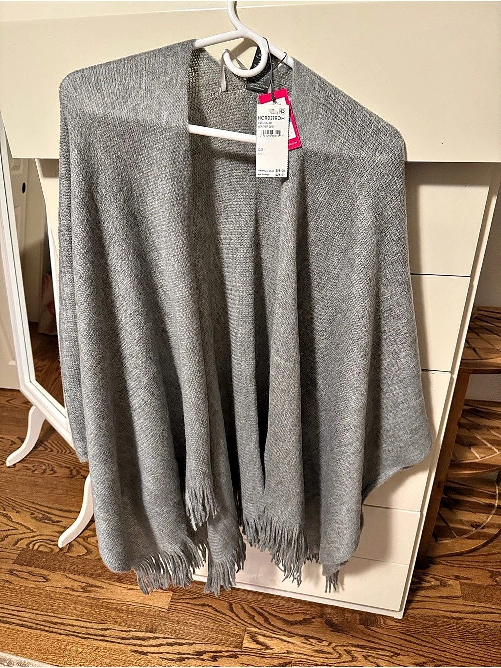 Vince camuto Gray Fringed Wrap NWT